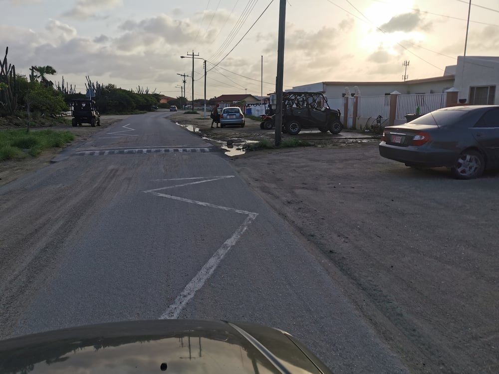 Drempels op de weg in Aruba