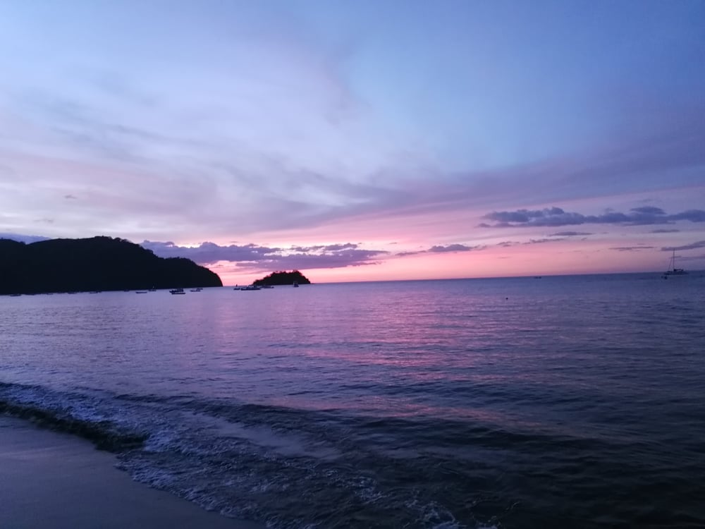Zonsondergang in Coco del playa, Costa Rica