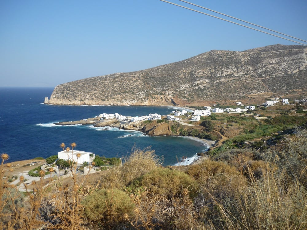 Uitzicht over de baai op Naxos