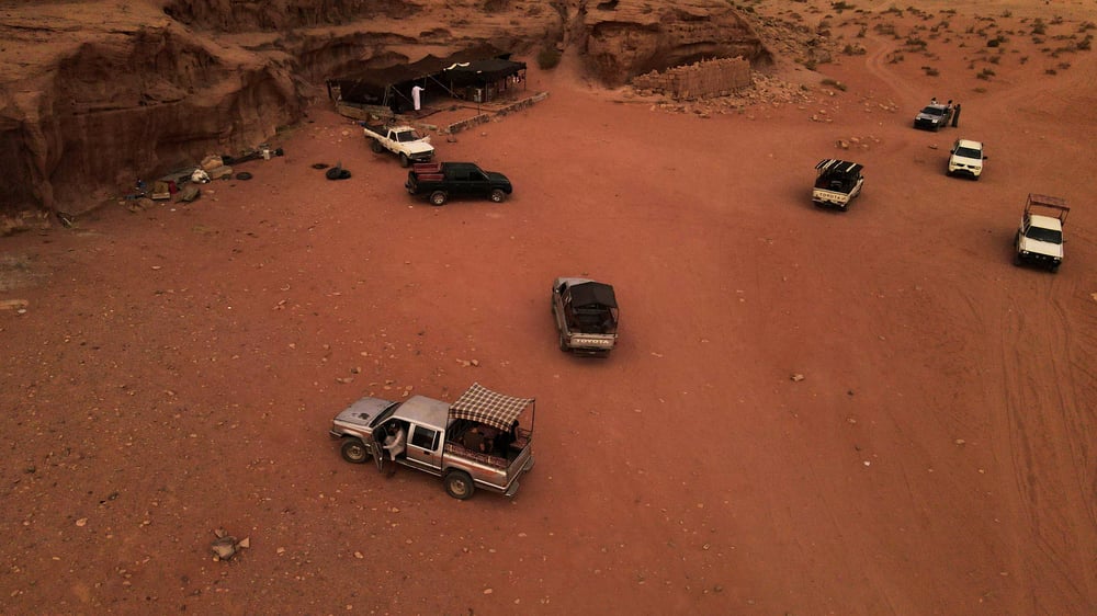 Stopplek in Wadi Rum 