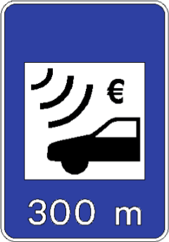 Bord met aanduiding elektronische tolweg Portugal