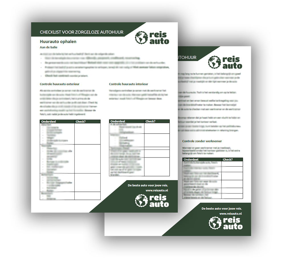 Ebook handige checklist huurauto zonder problemen.